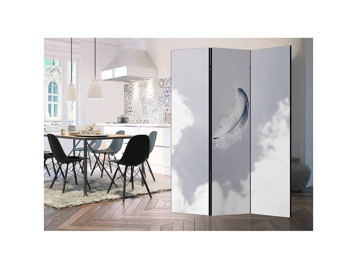 Paravent Angelic Feather 3-teilig Vlies / Buche Grau 135 x 172cm