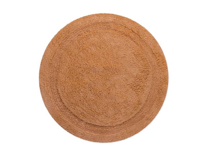 Tapis de bain terracotta rond en coton 80 rd.