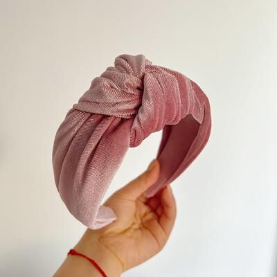 Modern Mode Marketplace Velvet Knot Wide Headband For Women Soft Velvet Headband Fashion Hair Accessory pink