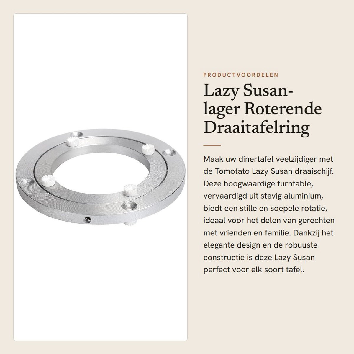 Dailygoods Lazy Susan Draaitafel van Aluminiumlegering voor op de Eettafel