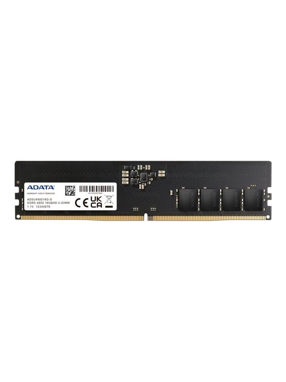 A-Data UDIMM DDR5-4800 - 16GB - CL40 - Single Channel (1 pcs) - Schwarz