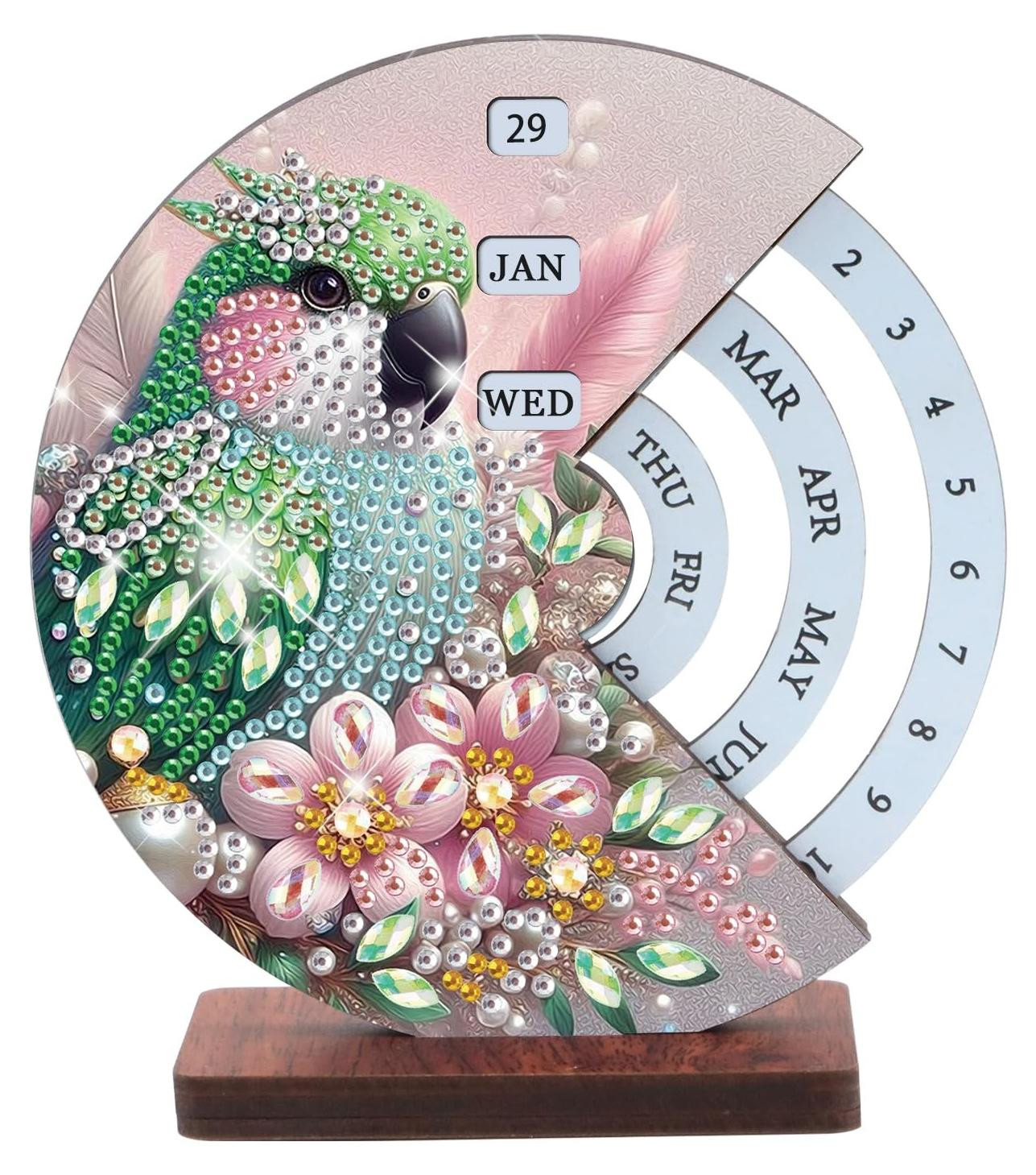 5D Diamond Painting Draaiende Maankalender voor op Tafel
