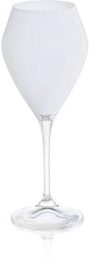 Classic Touch "Set Of 6White Wine Glasses With Clear Stem - 9""H"