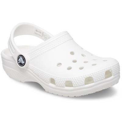 Clog CROCS "Classic Clog K", Jungen, Gr. 19, Croslite™, weiß, unifarben, Schuhe Clog, Hausschuh, Schlappen, Strandschuh, Sandale mit Fersenriemen