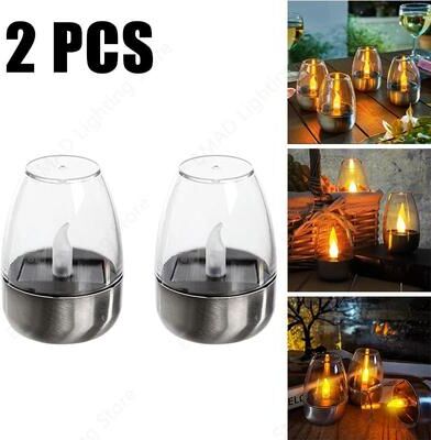 Uplift Treasures Solar Powered Waterproof Flameless LED Garden Candles 2pcs