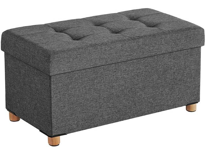 Aufbewahrungshocker SONGMICS ZANKA 76x38x38cm edelstahl grau