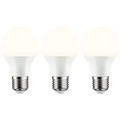 Paulmann 3er-Set LED Birnenlampe, 230V, E27, 8W 2700K 806lm, opal PAUL-28871