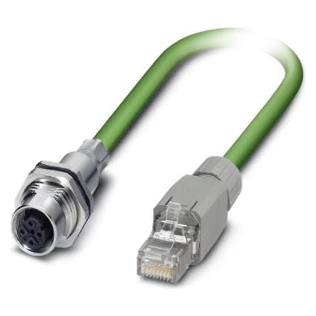 Phoenix Contact M12 / RJ45 Netzwerk Anschlusskabel CAT 5, CAT 5e SF/UTP 0.50 m Grün (1404367)