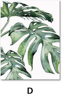 Uplifted Finds Nordic Green Plants Canvas Wall Art   Monstera & Banana Leaf Botanical Prints d 10 X 15 Cm No Frame