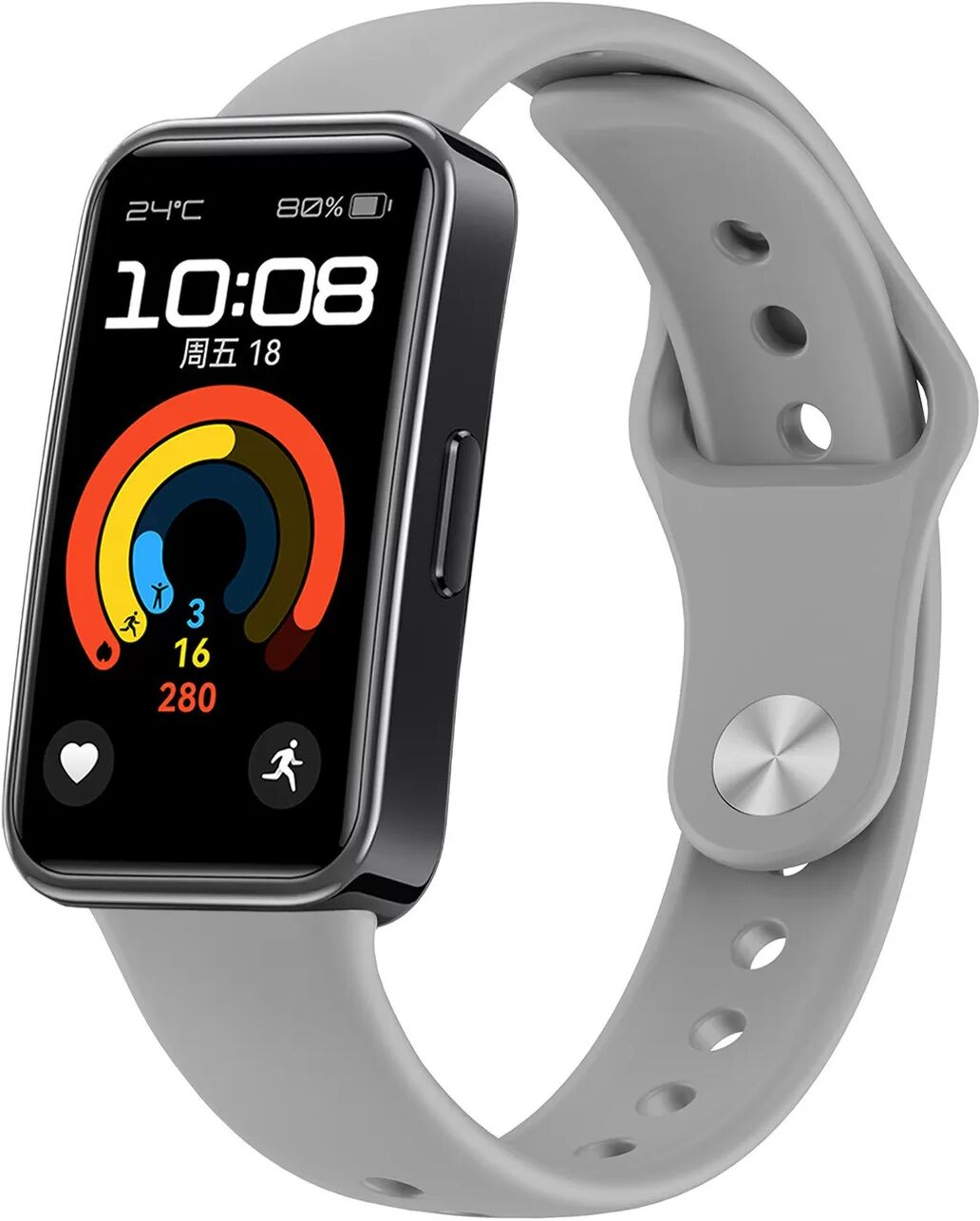 INF Silikon-Ersatzarmband für Huawei Band 10 Grau