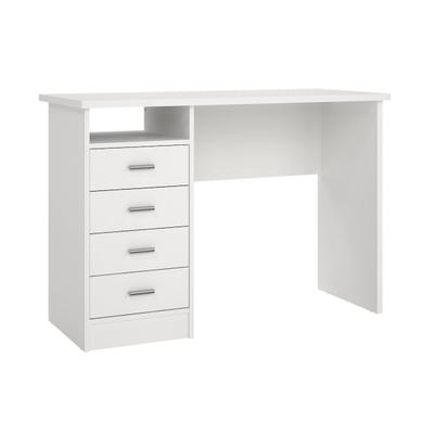 WellHome - Schreibtisch mit 4 Schubladen in der Farbe Weiß 111 x 49 x 76 cm - Segre White
