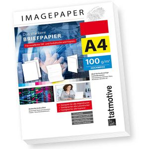 tatmotive Farblaserpapier Imagepaper, A4, 100g/qm, hochweiß, satiniert, 250 Blatt