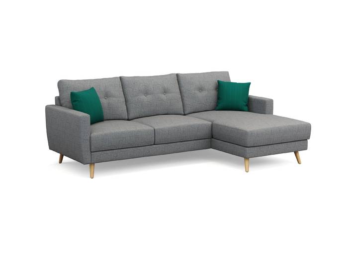 Ecksofa MANDY rechts grau