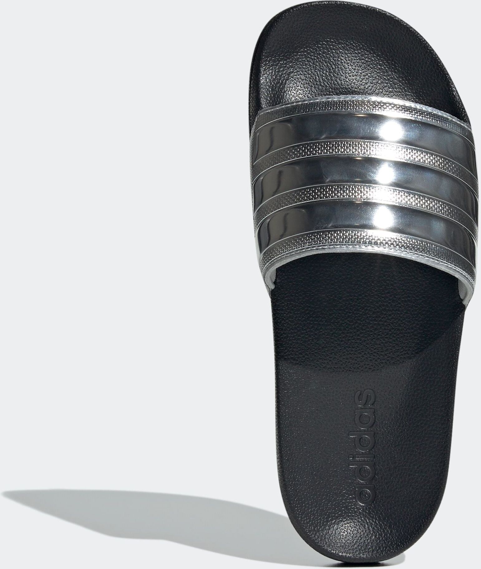 Badesandale ADIDAS SPORTSWEAR "SHOWER ADILETTE", Damen, Gr. 38, silber (core schwarz, silber metallic, silber metallic), Synthetik, Schuhe Badesandale, Badelatschen core schwarz, silber metallic, silber metallic 38