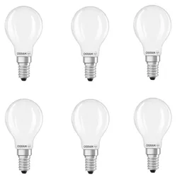 6er Sparpack OSRAM E14 LED Leuchtmittel matt dimmbar wie 60W universalweisses Licht