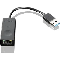 Lenovo 3.0 ethernet adapter USB (USB 3.0, RJ45 (1x), RJ45 Gigabit Ethernet (1x)), Netzwerk Adapter, Schwarz