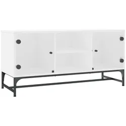 vidaXL TV-Schrank mit Glastüren Weiß 102x37x50 cm