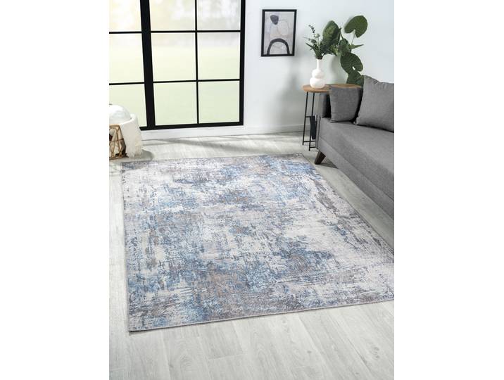 Outdoorteppich Avery , grau (grau, blau), B:160cm H:10mm L:230cm, Polyester, MYFLAIR MÖBEL & ACCESSOIRES, Teppiche, Outdoorteppich, Kurzflor, modernes Design, waschbar, In- und Outdoor geeignet