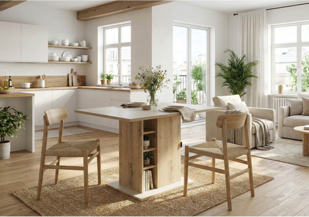 17 Stories Oak Dining Table Grey