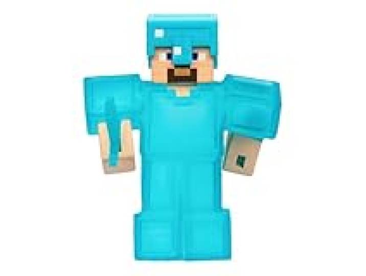 HGJZ Goo JIT Zu Minecraft Steve avec épée et Armure en Diamant Substance visqueuse super souple avec diamant caché à l'intérieur, s'étire jusqu'à 3 fois sa taille ; dès 4 ans