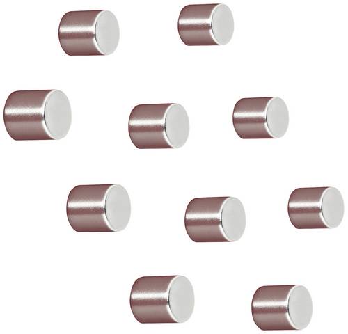 Sigel Neodym Magnet C5 Strong (Ø x H) 10mm x 10mm Zylinder Silber 10 St. BA701