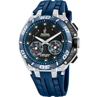 Smartwatch FESTINA "Connected", blau (blau, blau), Smartwatches, Herren, Smartwatch, Armbanduhr, Herrenuhr, Bluetooth, Kamera-Fernbedienung, Schrittzähler