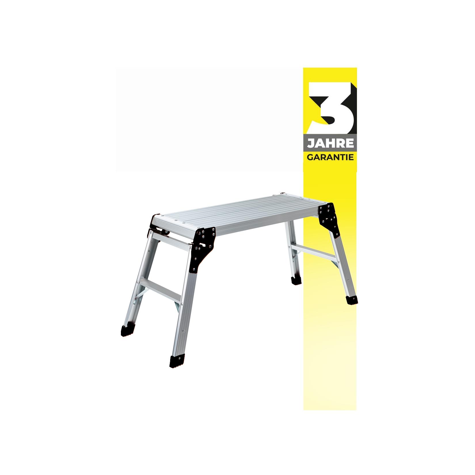 Craftfull Arbeitsplattform CF-107A, klappbar, Sicherheitsbügel, Arbeitspodest aus Aluminium, 150 kg (Silber/Schwarz)