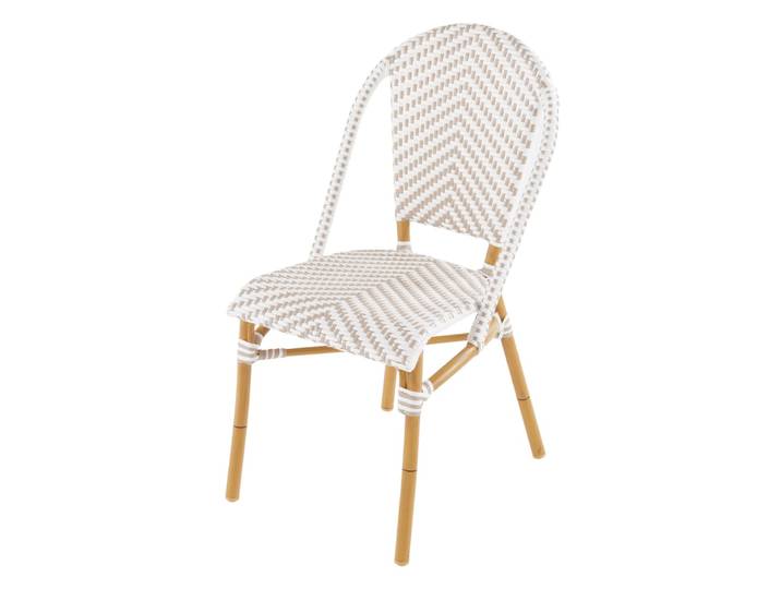Weißer und beiger professioneller Gartenstuhl