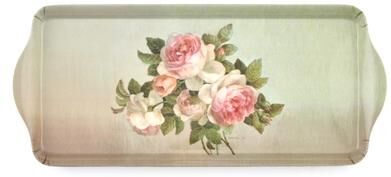 "Pimpernel Antique Roses Melamine Rectangular Serving Tray Antique Roses Lightweight - 15.25"" x 6.5"""
