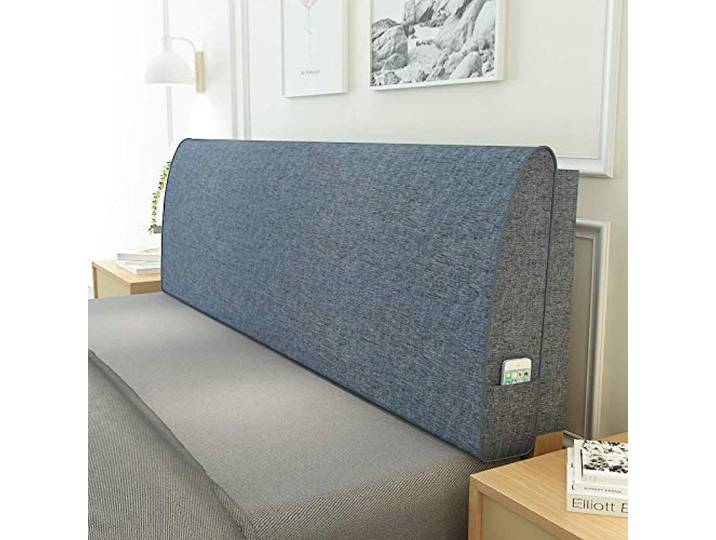 CHENGH Einfarbige Kopfteil Kissen Bett Rückenkissen Lendenkissen Stoff Kissen Massivholz Rückenlehne Baumwolle Und Leinen Tatami Rückenlehne Softcase Waschbar,Mediumgray-150x50x10cm
