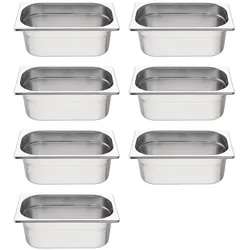 Gastronoble Vogue GN-Behälter Set - 7 x GN1/4 - 100mm - Edelstahl - 7 Behälter