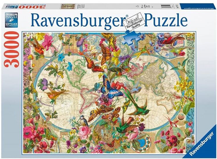 Ravensburger Puzzle 3000 pièces - Carte de la flore et de la faune