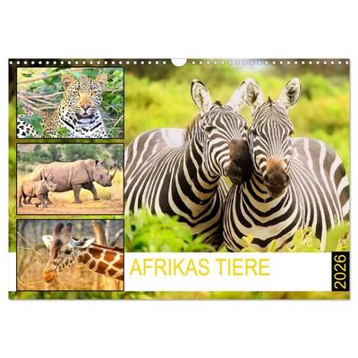 Afrikas Tiere. Majestäten in exotischer Wildnis (Wandkalender 2026 DIN A3 quer), CALVENDO Monatskalender