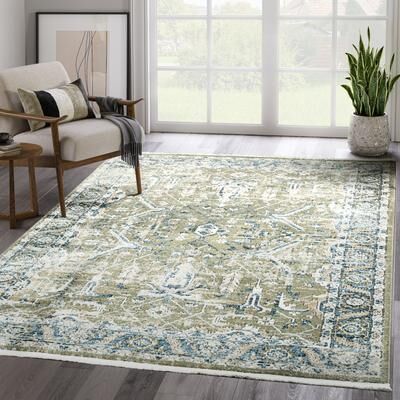 Abani Rugs Abani Savoy SAV150A Vintage Green Blue Area Rug