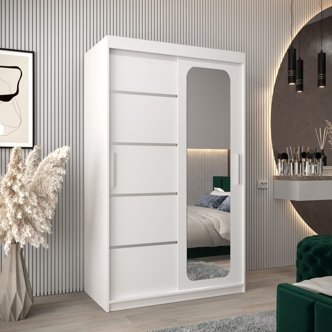 17 Stories Affordable Sonoma Uppsala V2 Sliding Door Wardrobe 120cm - Flexible Storage Design White 200cm H X 120cm W X 62cm D