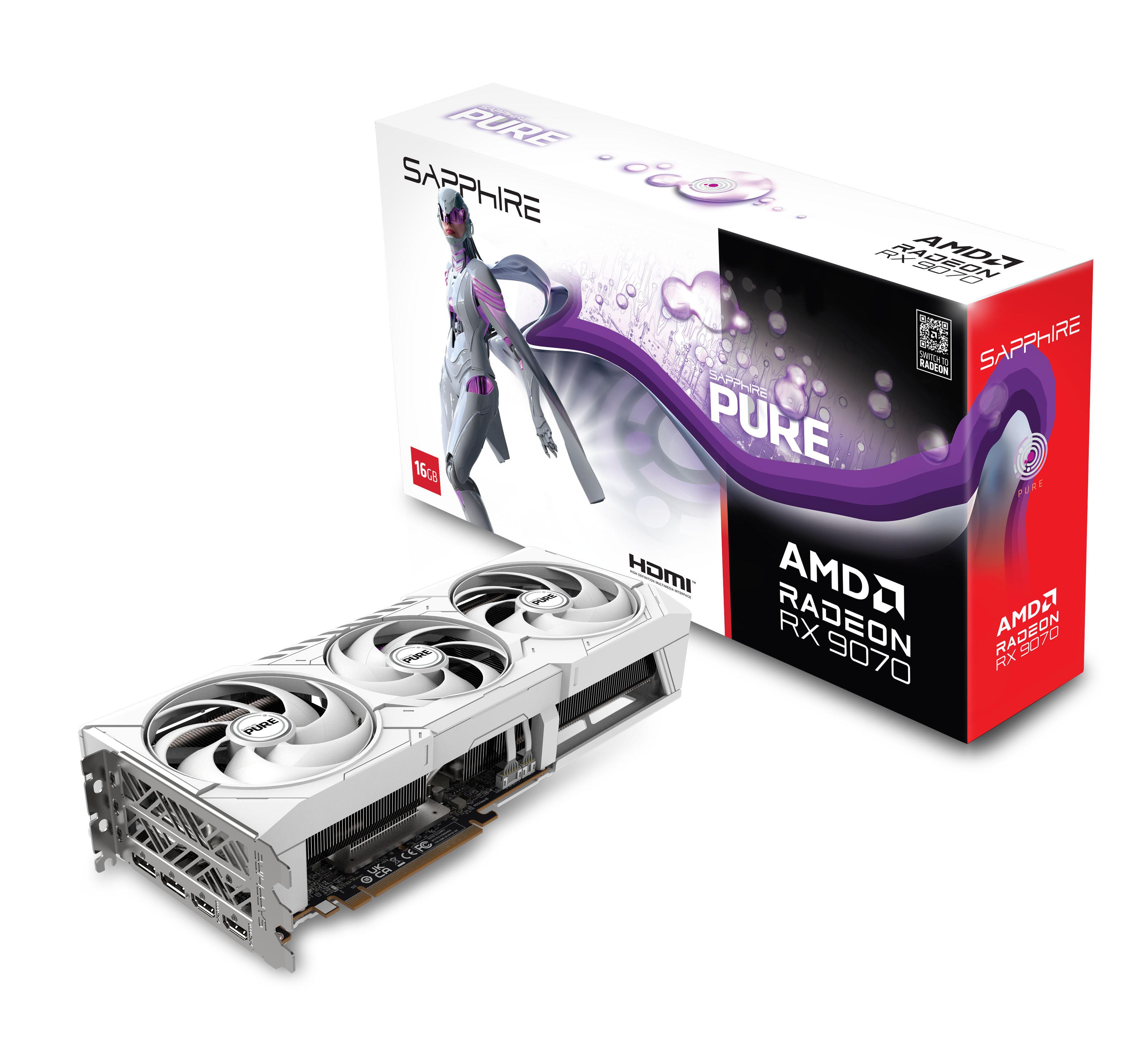 SAPPHIRE PURE AMD Radeon™ RX 9070 GAMING Grafikkarte 16GB GDDR6 HDMI/DP 11349-02-20G