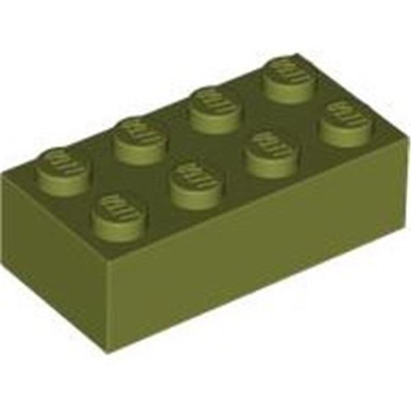 Lego 2x4 Stein 3001 - 250 Stück Olivegrün