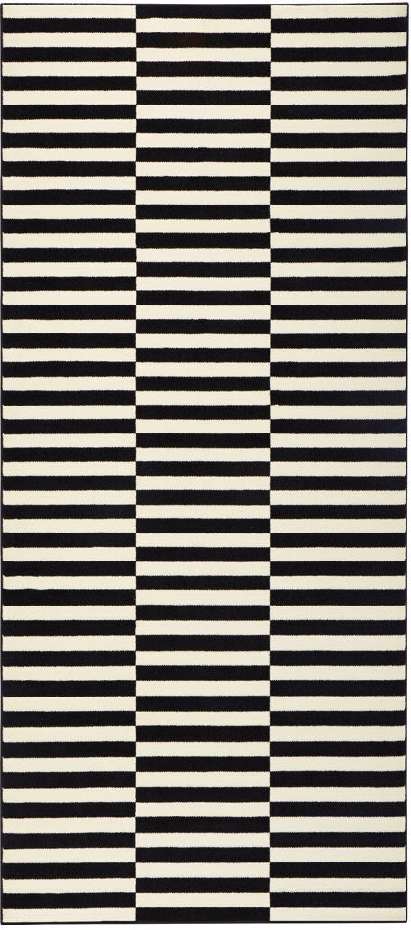 Hanse Home Panel Machine Woven Black/Cream Indoor Rug Cream;Black Runner 80 x 200cm
