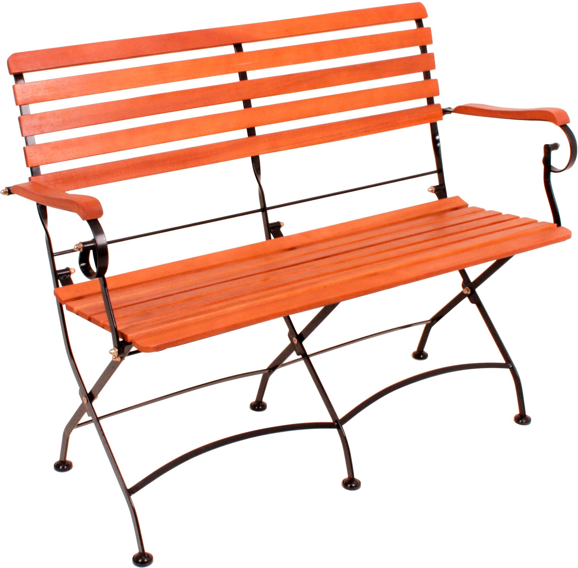 Gartenbank GARDEN PLEASURE "Wien", braun (holzfarben, schwarz), B:116cm H:89cm T:58cm, Holz, Stahl, Sitzbänke, Gartenbank