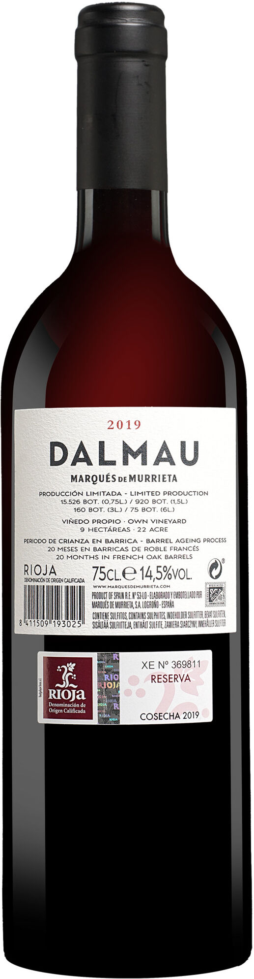Marqués de Murrieta »Dalmau« Reserva 2019 14.5% Vol. Rotwein Trocken aus Spanien