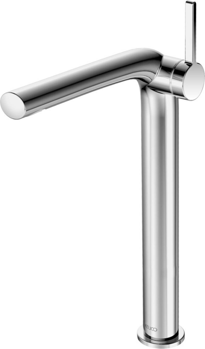 Keuco EDITION 400 eenhendel wastafelmengkraan met waterbesparing, zilver, zonder afvoerputje