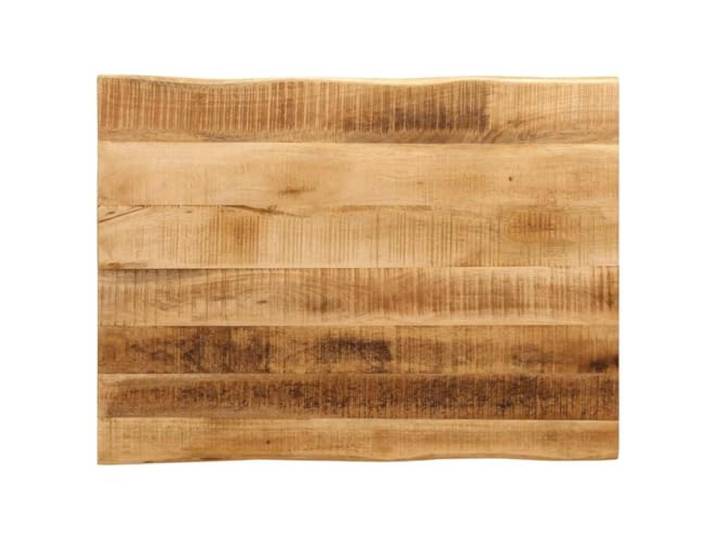 HEFZGDB Massivholz Tischplatte mit Baumkante 80x60x2,5 cm aus robustem Mango Holz - Rustikale Naturkante mit individueller Maserung - Stabile Tischplatte für Küche Wohnzimmer