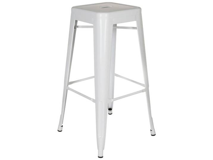Mid.you Barhocker, Weiß, Metall, konisch, 44x77x44 cm, stapelbar, Esszimmer, Barmöbel, Barhocker