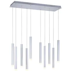 Pendelleuchte Hängelampe Deckenleuchte Esszimmerlampe LED 10-Flammig Weiß