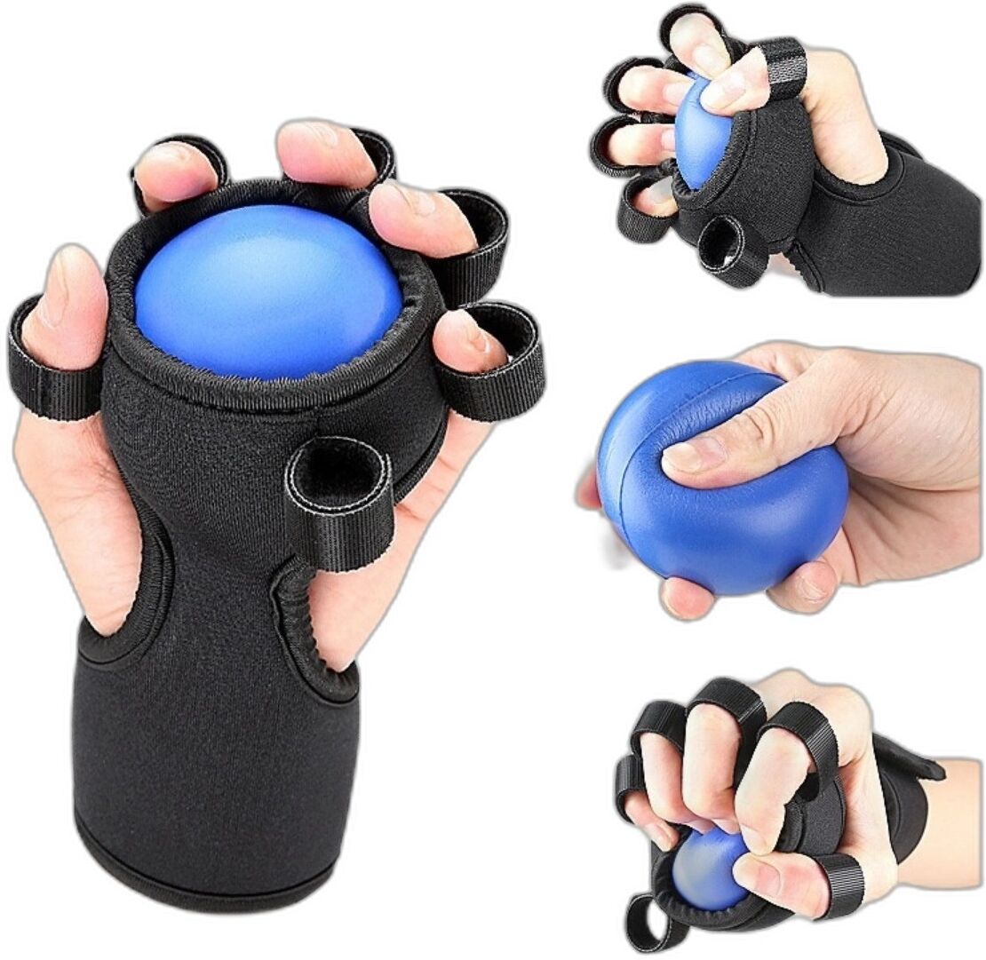 INF Finger-Grifftrainer - Elastischer Fünffinger-Hand-Übungsball für Fingermassage, Handgelenkstütze und Griffkrafttraining -