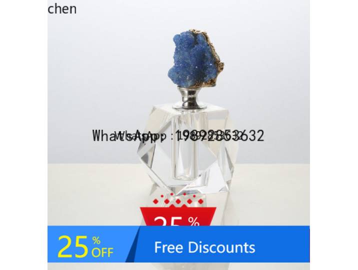 Bouteille en verre d'aromathérapie carrée de luxe légère, bouteille décorative en cristal, modèle de maison, décoration douce, bijoux