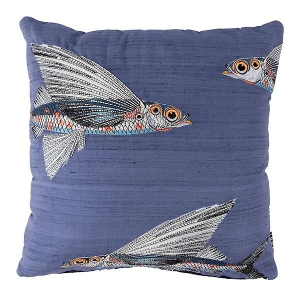 Moooi Embroidered Flying Coral Fish Blauw