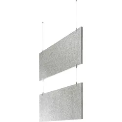 baffel multiple-Set - Deckenträger - 3-fach Farbe: lichtgrau, Größe: 100x50x2,5cm
