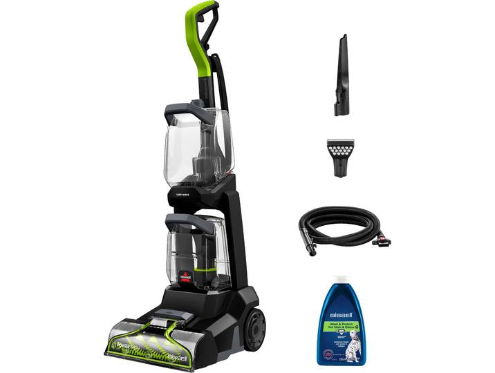 BISSELL Wasch-Sauger 3878N, PowerWash™ ​Pet Teppichreiniger, 600W, Dual-Tank , schwarz (schwarz, cha cha lime), B:42cm H:101cm T:30cm, Mehrzwecksauger, reinigt Haustierflecken auf Teppichboden, Polster, Treppe, Wasch-Sauger