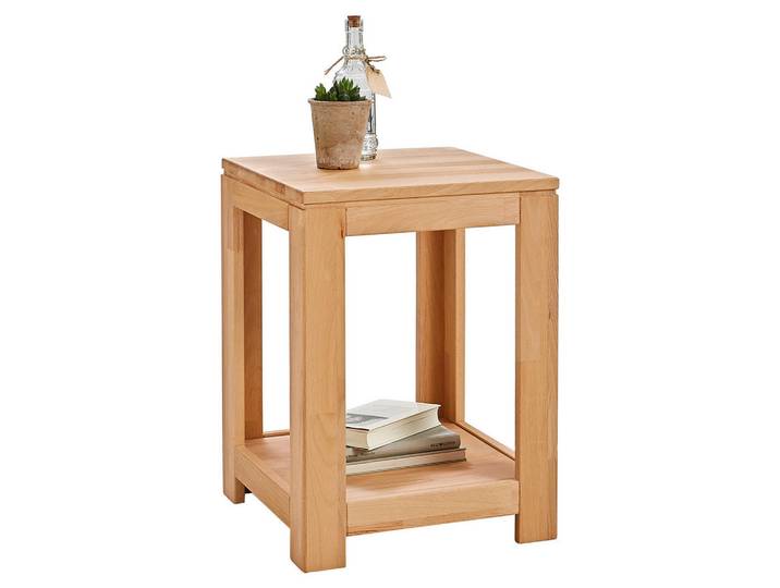 Linea Natura Beistelltisch, Buche, Holz, Kernbuche, massiv, quadratisch, eckig, 40.5x55x40.5 cm, Holzmöbel, Holztische, Beistelltische Holz
